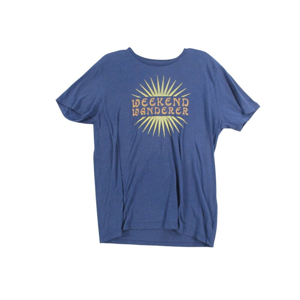 Old Navy Weekend Wanderer Graphic T-Shirt Soft-Washed Large Blue Guatemala-Made